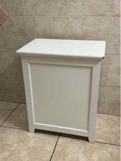 White Wood Laundry Hamper