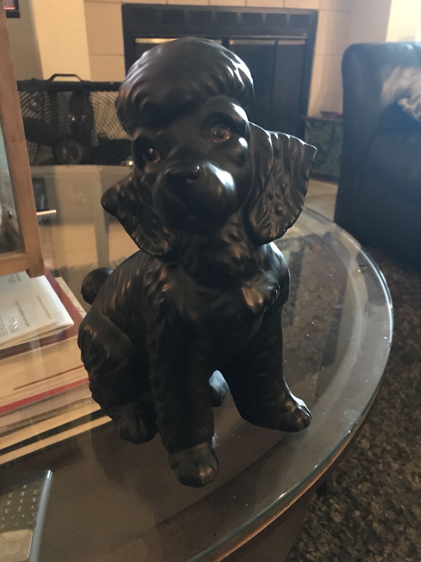 Black poodle statue made in Japan porcelain bisque ?