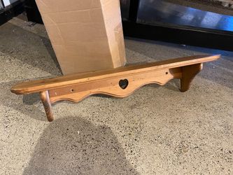 Vintage 30″ Wide Shelf with Heart Cutout