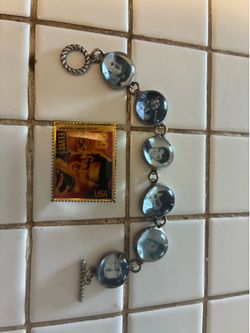 Vintage one of a kind Elvis Presley bracelet and stamp