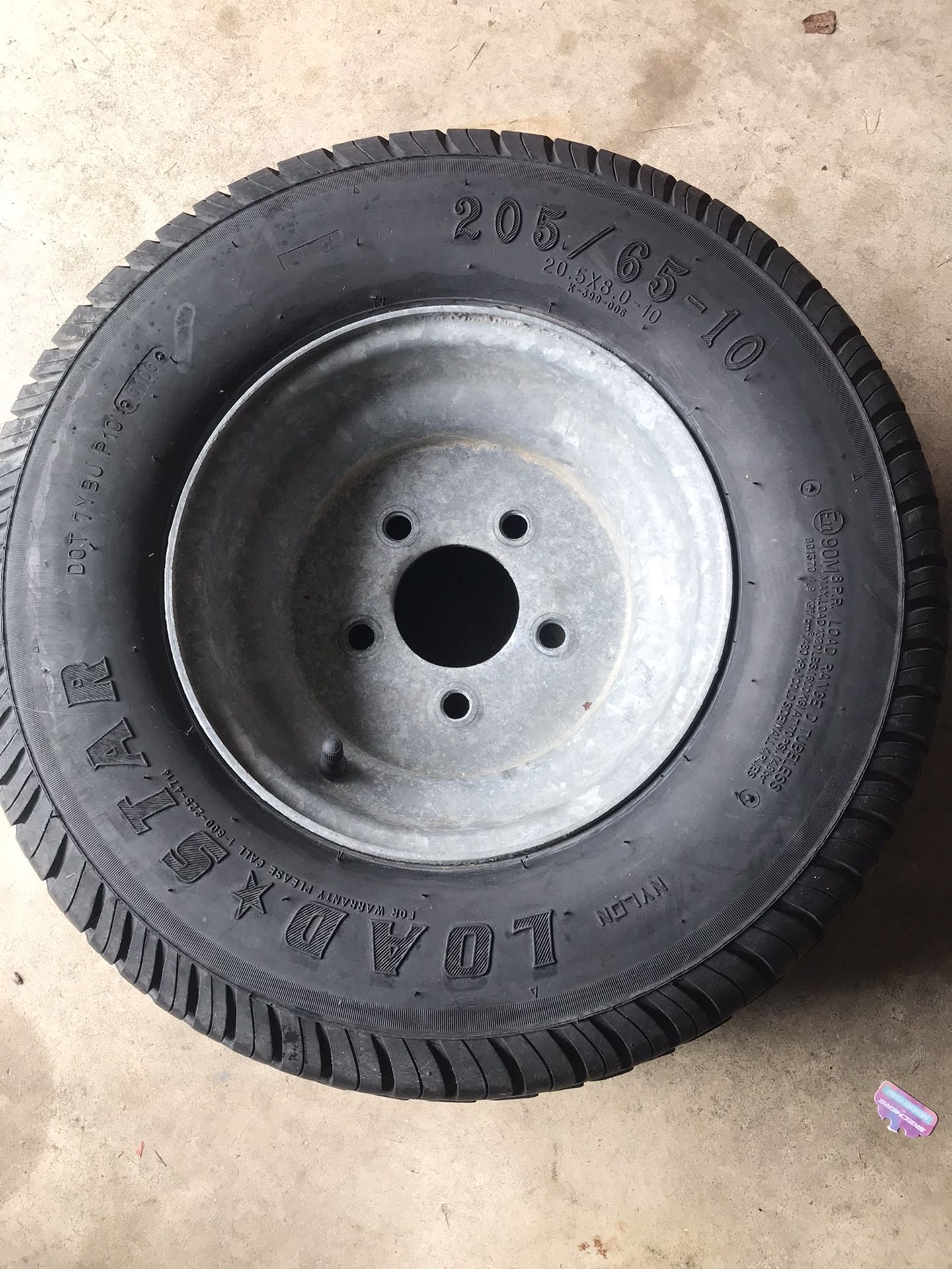 Trailer wheel spare tire