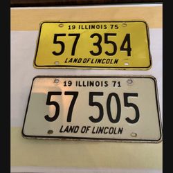 Two Antique Illinois License Plates