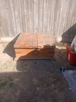 Country Farmhouse Style Double Lid Wooden Coffee Table Storage Trunk