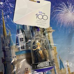 Disney 100th Anniversary Tinker Bell Glass Dome Ornament