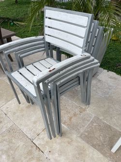 Teak and aluminum  chairs
