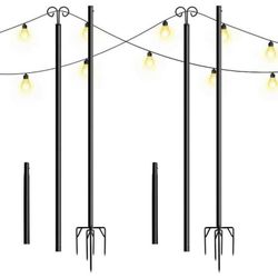 Snimoy Height Adjustable Light Pole for Outdoor String Lights