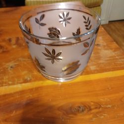 Vth. Libbey Gold Leaf Glass Ice Bucket.