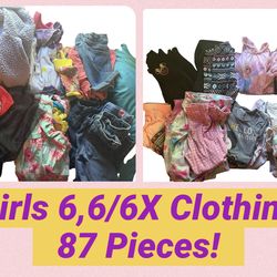 Girls 6, 6/6X  Huge Clothing Bundle Spring/Summer/Winter 87 Pieces