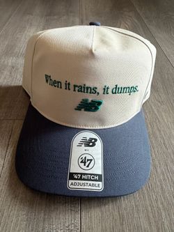New Balance x '47 Cal Raleigh Adjustable hat "When it rains, it dumps"
