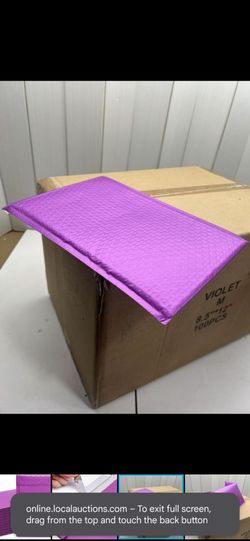 Purple Poly Bubble Mailers 1Box,100 Pcs