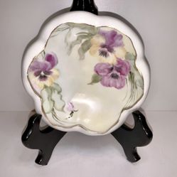 Gorgeous Antique Royal OEG Austria Trinket Dresser Tray Bone China Floral 5"