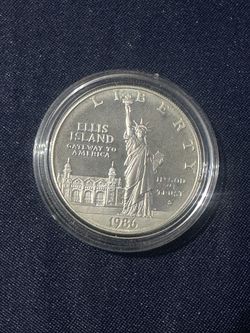 1986 S Silver 1 Dollar 100th Anniv. Of Salute Of Liberty 