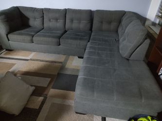 Gray Microfiber Sectional Sofa with Chaise