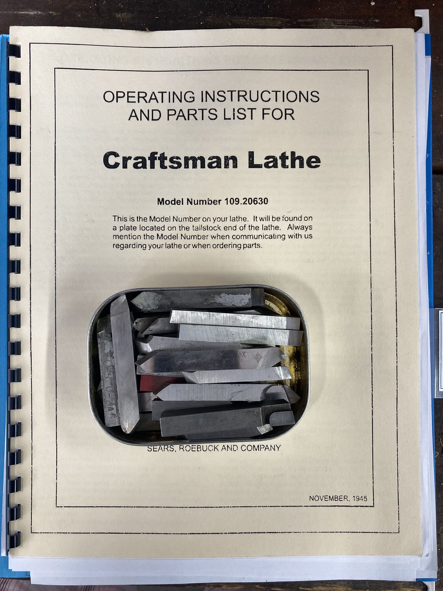 Lathe Manual And Cutter Dies 