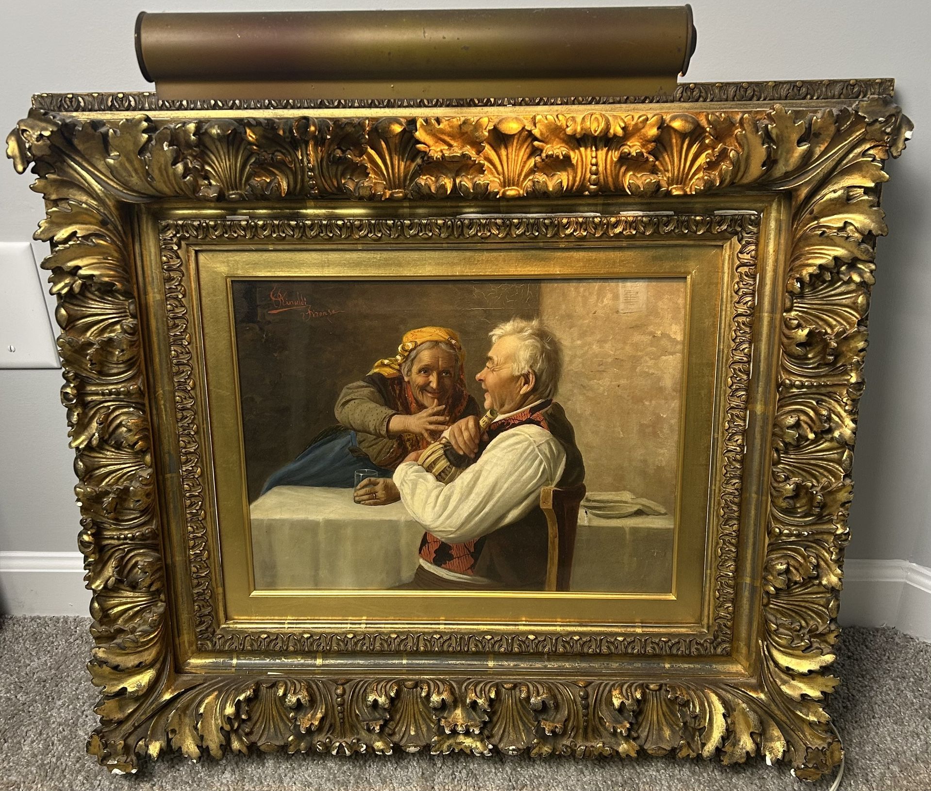 Rare Signed 19th Century Oil Painting – C. Rinaldi Firenze