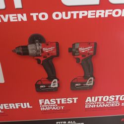 Milwaukee Fuel Combo Set 4 Gen With Two 5.0ah Batteries And Charger With Hard Box