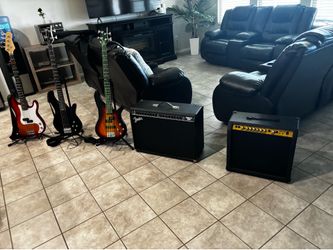 I’m selling my excellent condition base guitars and amplifiers