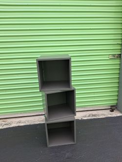 3-Cube Storage Shelf Unit Gray