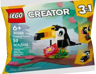 LEGO Creator 3-in-1 Tropical Toucan building set (item 30688).