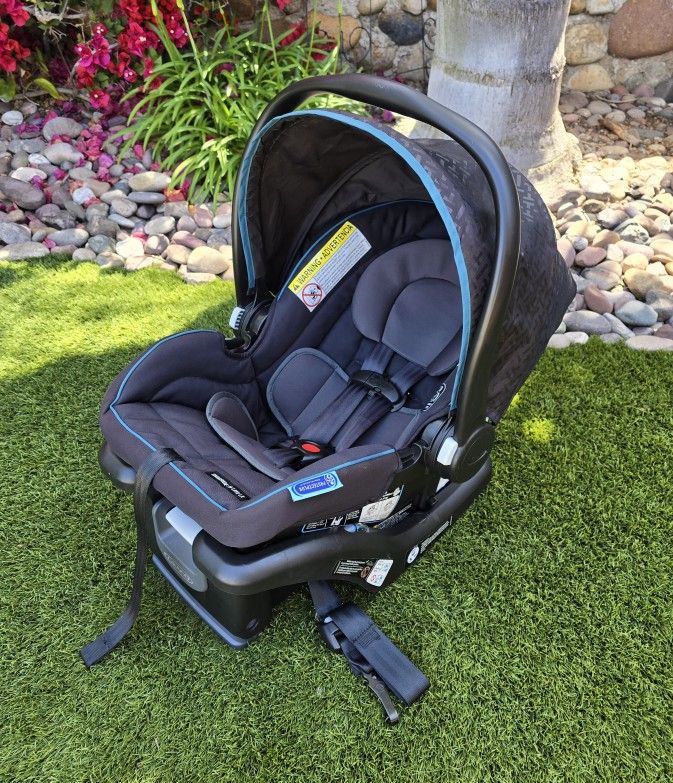 Like NEW Graco SnugRide 35 Lite LX Infant Car Seat w/ Base - Blue/ Teal & Black