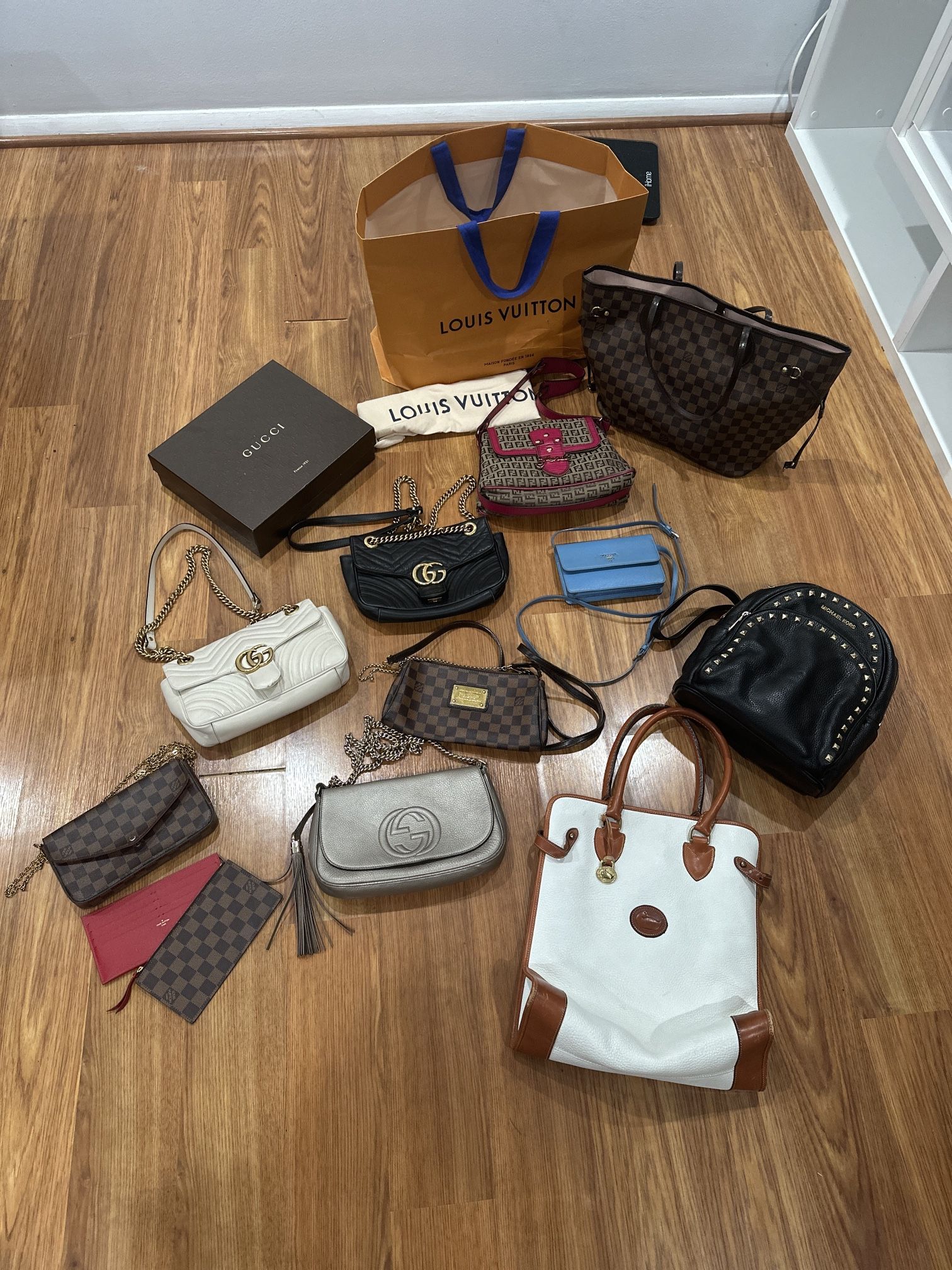 Lot Of Designer Bags Louis Vuitton Gucci Fendi Prada