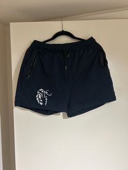 Navy Blue Athletic Shorts with Lion Logo