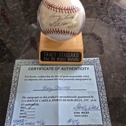 Tracy Stallard Autographed baseball 