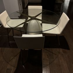 Cb2 Concrete Dining Table with 3 Chairs