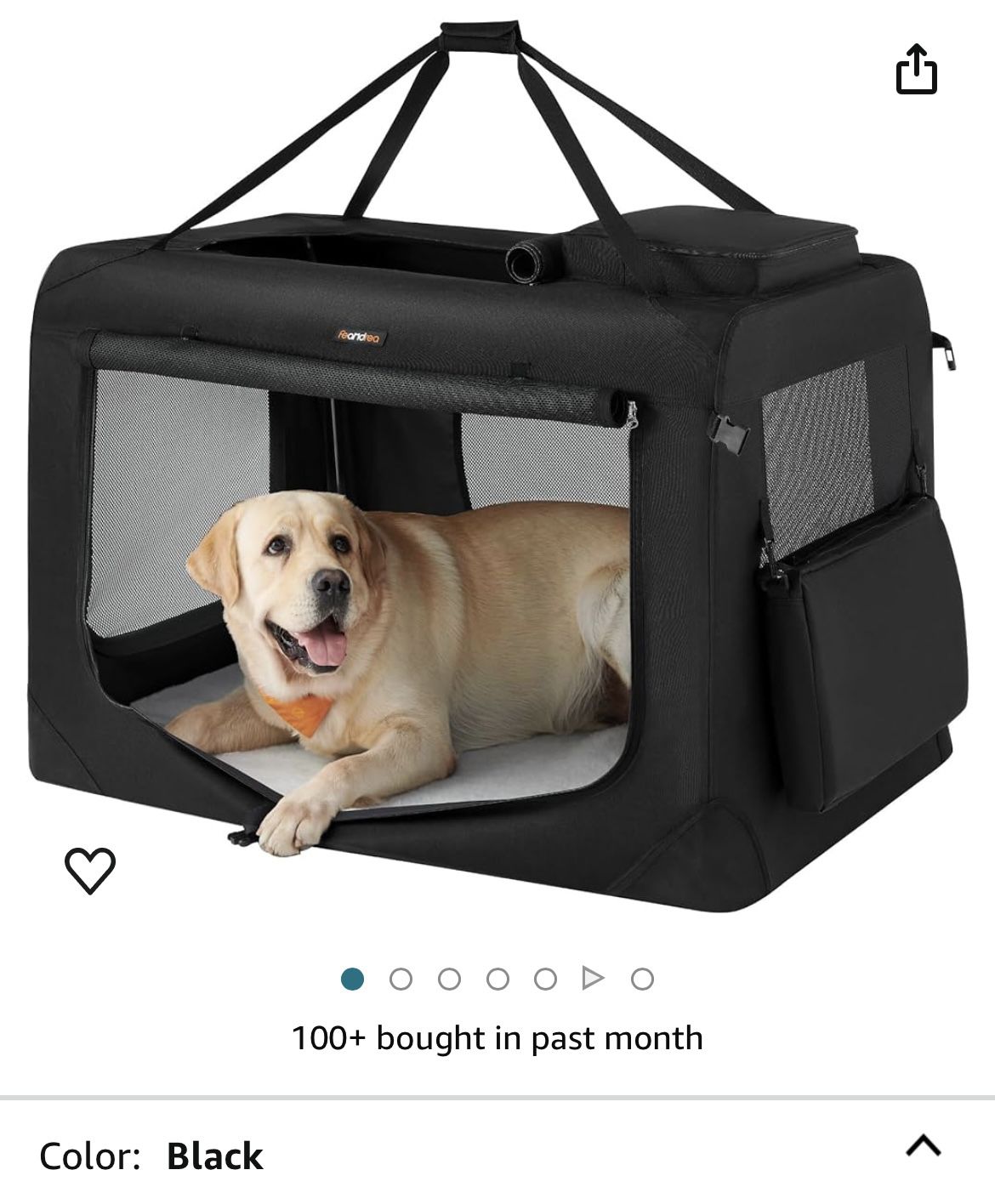Feandrea Dog Carrier, Collapsible Pet Carrier, XXXL, Portable Soft Dog Crate