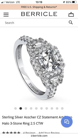 Berricle Sterling Silver Cubic Zirconia Ring Thumbnail