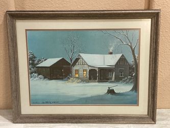 Vintage Framed Print Signed by Ken Fleisch “The Darkness Beyond” Limited Edition