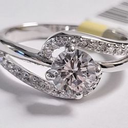 SHIPPING ONLY  *  Cubic Zirconia Rhodium-Plated Ring