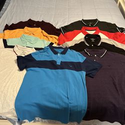 9 Different American Eagle polos  All XL Different Styles And Colors 