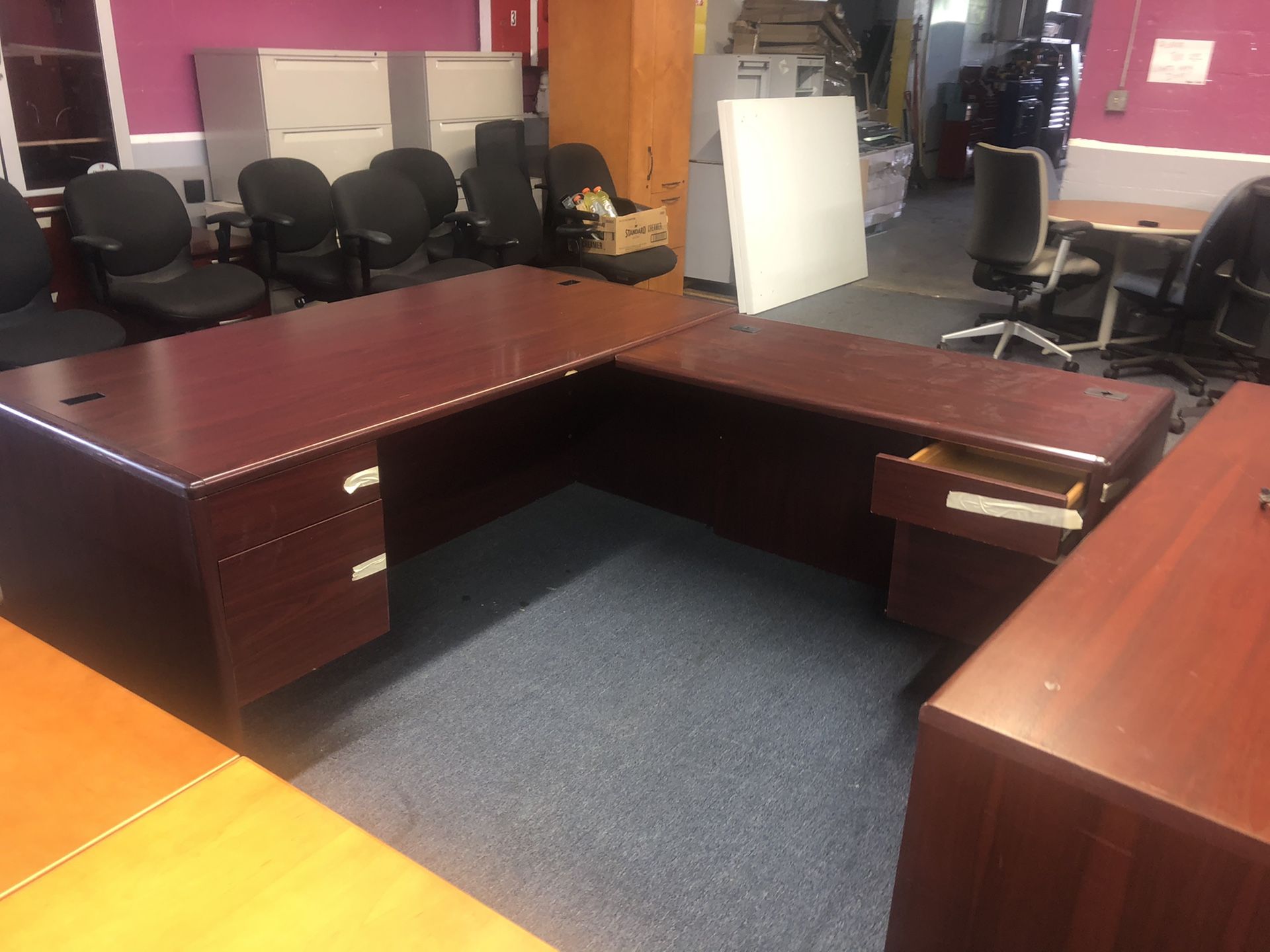 Used l shape office desks