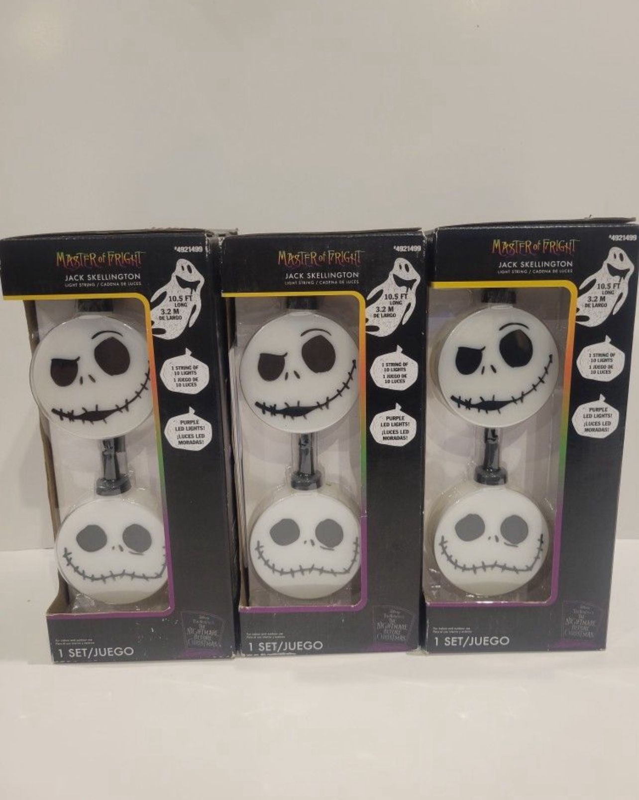 Disney Halloween Jack Skellington String Lights. Set Of 3.