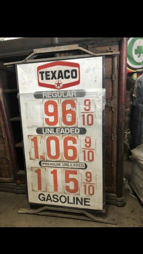 I paid cash for old signs or gas pumps