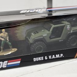Jada Hollywood Rides G.I. JOE Duke Figure &  VAMP Jeep Vehicle Die-Cast NEWArmy Kids Toy Man Cave