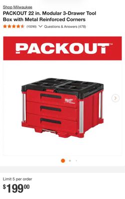 PACKOUT 22 in. Modular 3-Drawer Tool Box with Metal Reinforced Corners