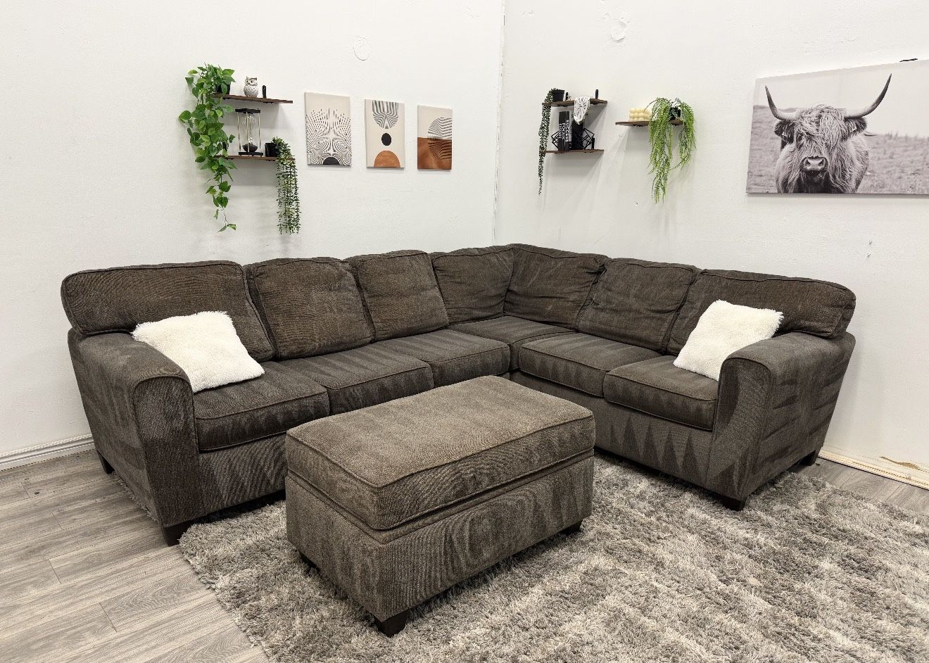 Brown Sectional Couch - Free Delivery