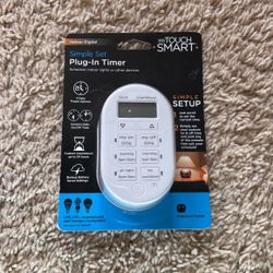 GENERAL ELECTRIC MY TOUCH SMART INDOOR PLUG-IN DIGITAL TIMER #26892 NEW SS