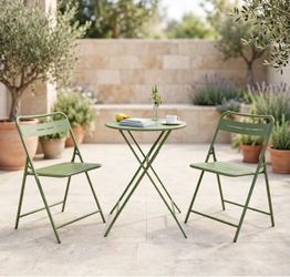 3-Piece Folding Metal Bistro Set