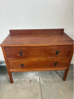 Vintage Solid Wood 2-Drawer Dresser / Washstand – Rustic Farmhouse Style