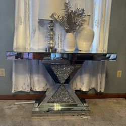  Mirrored Glass Console Table