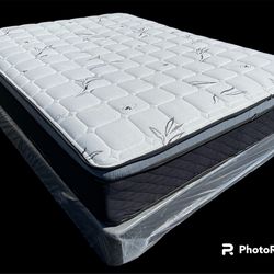 Queen Bamboo Orthopedic Pillow Top Mattress and Boxspring!