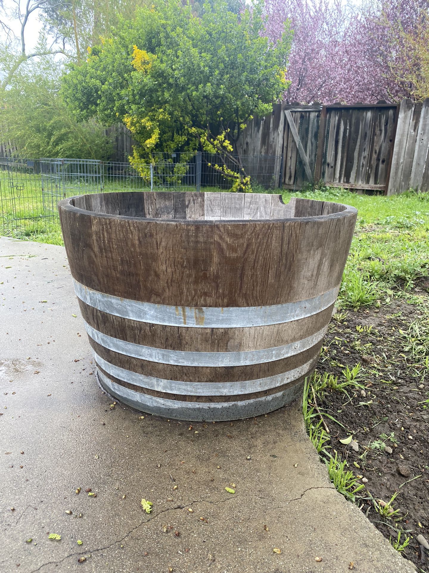 Half Wine Barrel Planter 