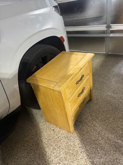 Wood 2-Drawer Nightstand