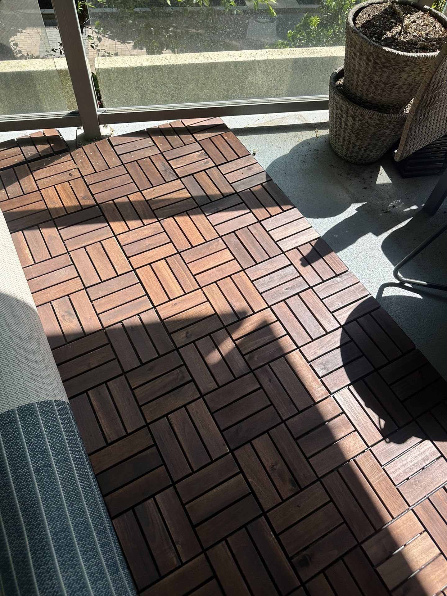 Approximately 100 Square Feet Of IKEA “Runnen” Outdoor Wood Decking