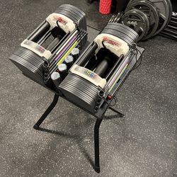 PowerBlock 5lb-70lb Adjustable Dumbbells with Folding Stand