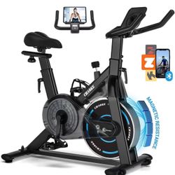 Exercise Bike, CHAOKE Quiet Magnetic Resistance 300LB Capacity Stationary Bike for Home with App Compatible, Indoor Bike with Comfortable Seat and Dig