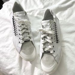 Versace Medusa Chain Reaction Sneakers Off-White Leather & Suede Men’s EU 45.5 / US 12